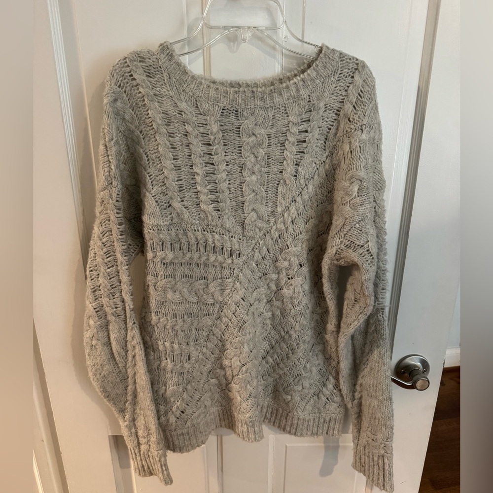 Line Knitwear Grey Cable Knit Sweater Size M